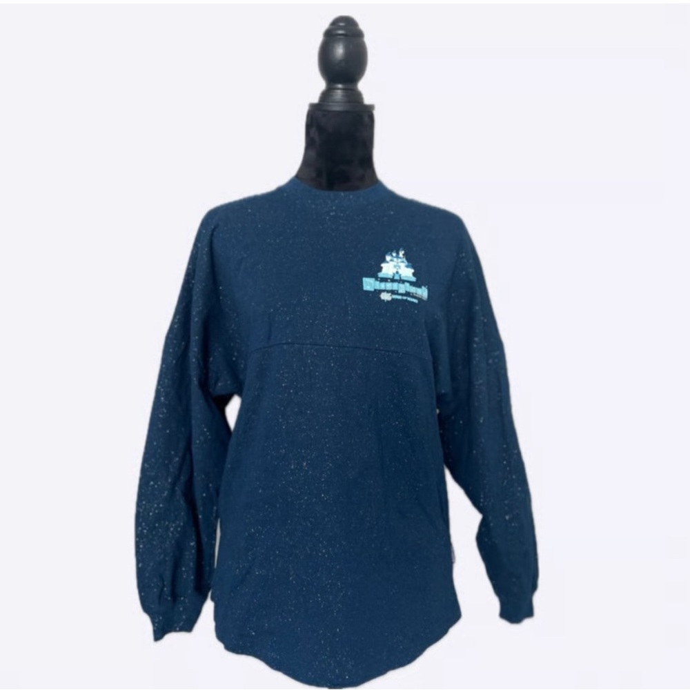 Disney Navy Long Sleeve Tee with Castle Design